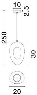 Pendul design modern, Stone Brown, TEMPUS, 20x30cm