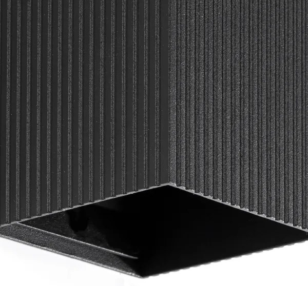 Aplică FARO 40535 SOLE 1xGU10/8W/230V negru canelat dreptunghiular