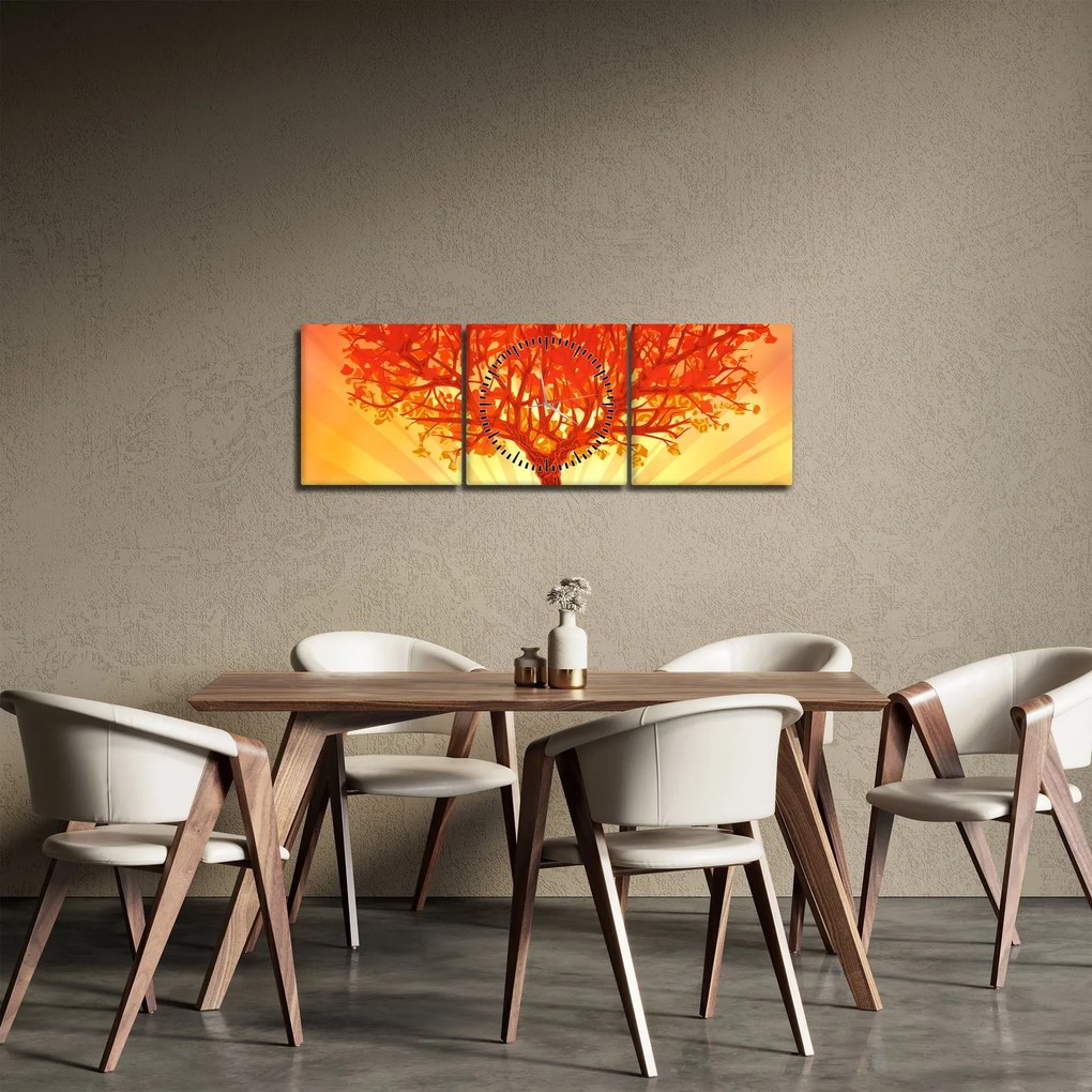 Tablou - Copac în lumina soarelui (cu ceas) (90x30 cm)
