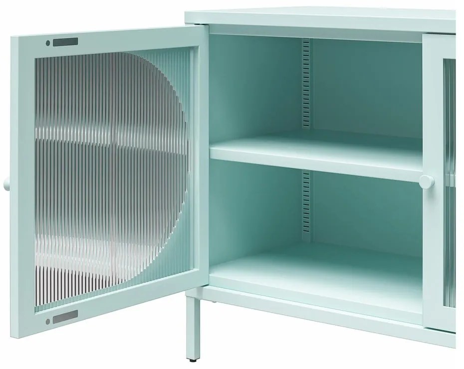 Vitrină albastru-deschis din metal 100x64x40 cm Luna – Støraa