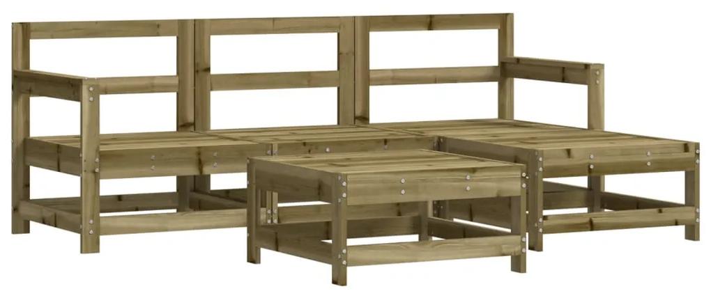 3186185 vidaXL Set mobilier relaxare pentru grădină 5 piese lemn de pin tratat