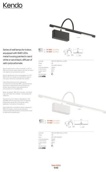 Aplică LED pentru tablouri KENDO Redo 01-3465 LED/6W/230V 34,4 cm CRI 92 negru