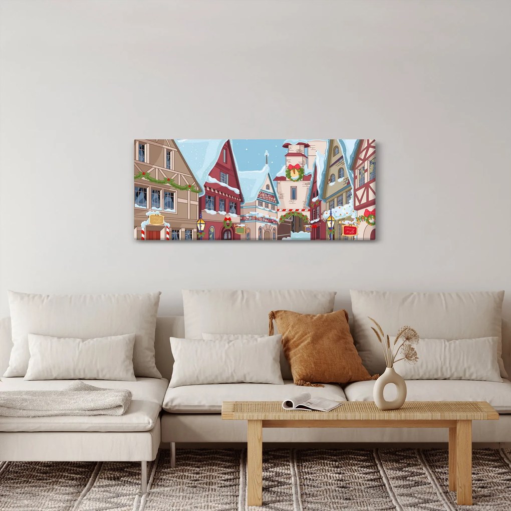 Tablou - Stradă de iarnă (120x50 cm)