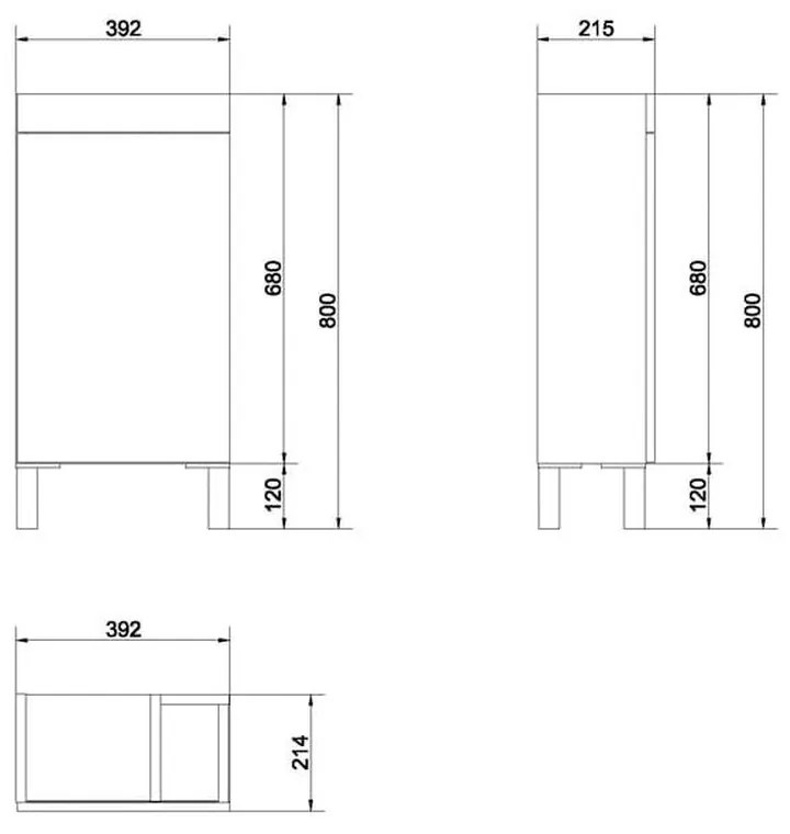 Set complet baie cu mobilier Cersanit si vas de wc suspendat Foglia