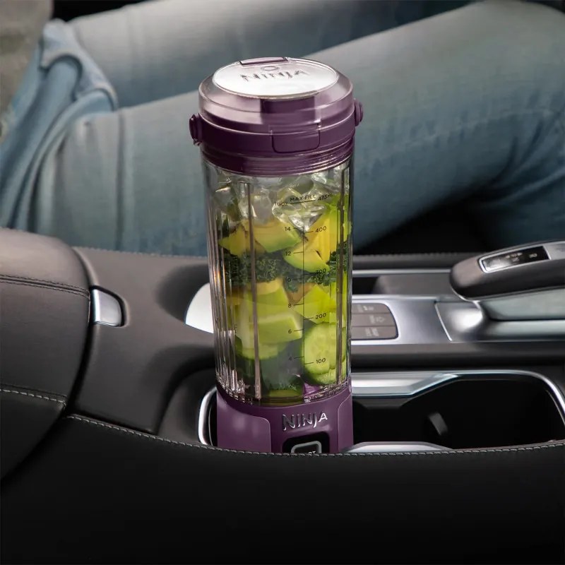 Blender portabil Ninja BC151EUPR, 7.4W, 530 ml, 6 lame otel, Zdrobire gheata, Pana la 10 cicluri, Fara BPA, USB-C, Violet