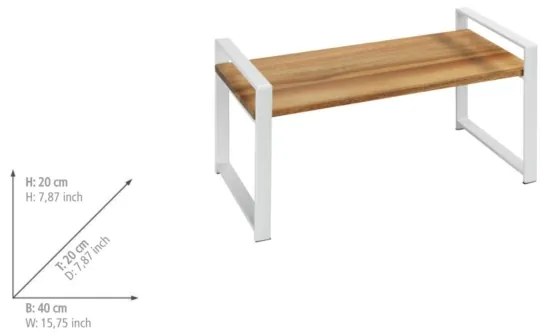 WENKO 53027100 - Raft LOUISA 40 x 20 cm, alb/maro