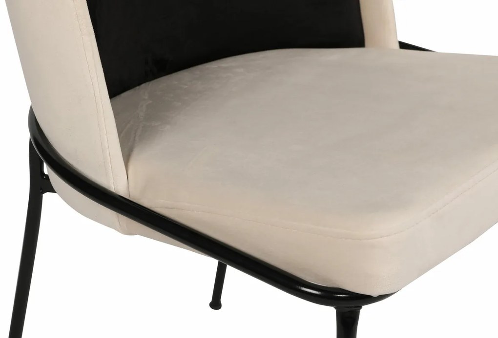 Set de scaune de sufragerie Dore Black and Cream,2 buc.