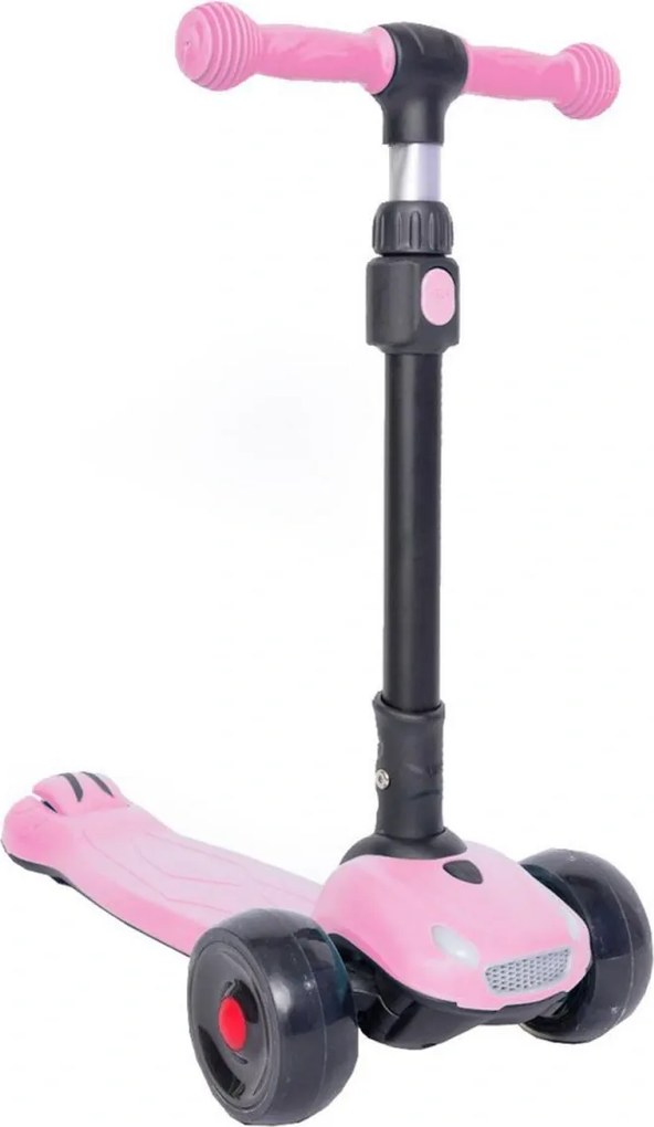Trotineta copii cu roti luminoase din silicon NOVOKIDS™ Furious , cu melodii si lumini, 3 roti,pliabila, maner reglabil pe inaltime,maxim 50 kg,