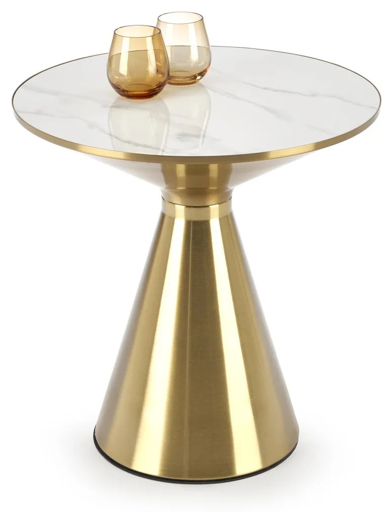 Masuta de cafea Tribeca - marmura alba/gold