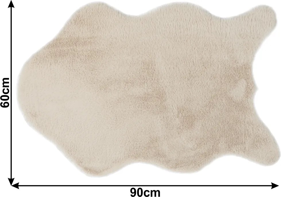 Blană artificială, bej, 60x90, RABIT NEW TYPUL 2