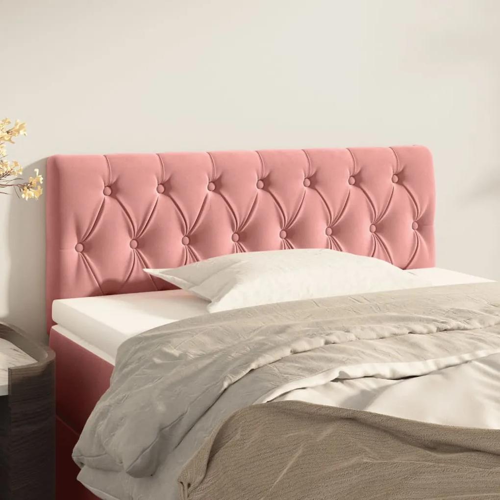 346339 vidaXL Tăblie de pat, roz, 100x7x78/88 cm, catifea