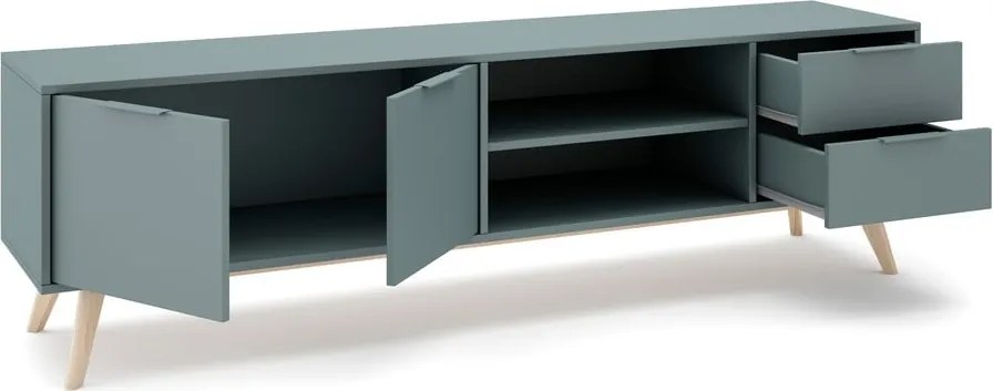 Comodă TV verde prăfuit 180x53x40 cm Pisco – Marckeric