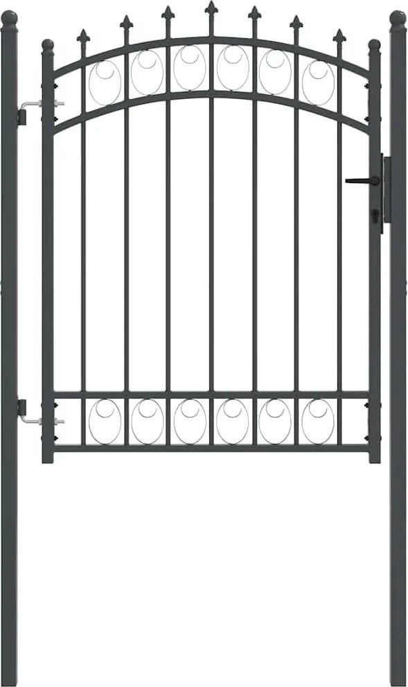 vidaXL Poartă de gard cu țepi Gri 150 x 100 cm Oțel vopsit în pulbere