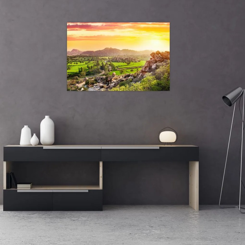 Tablou cu valea Hampi în India (90x60 cm)