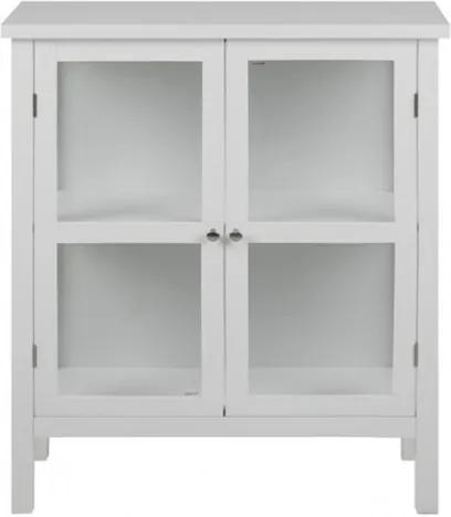 Cabinet cu vitrina si 2 usi, din lemn "Eton" White, l80xA35,5xH99,5 cm