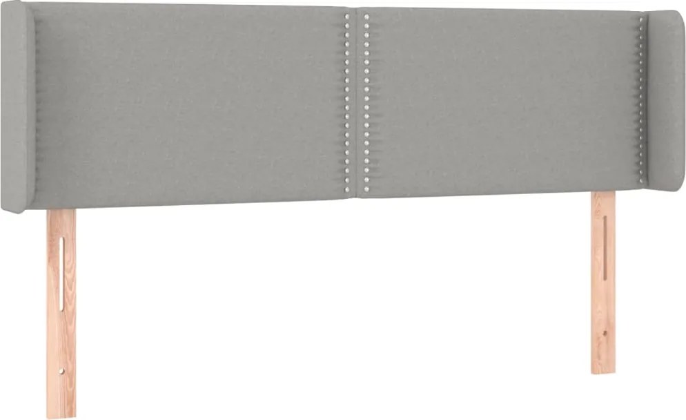 vidaXL Tăblie de pat cu aripioare gri deschis 147x16x78/88 cm textil