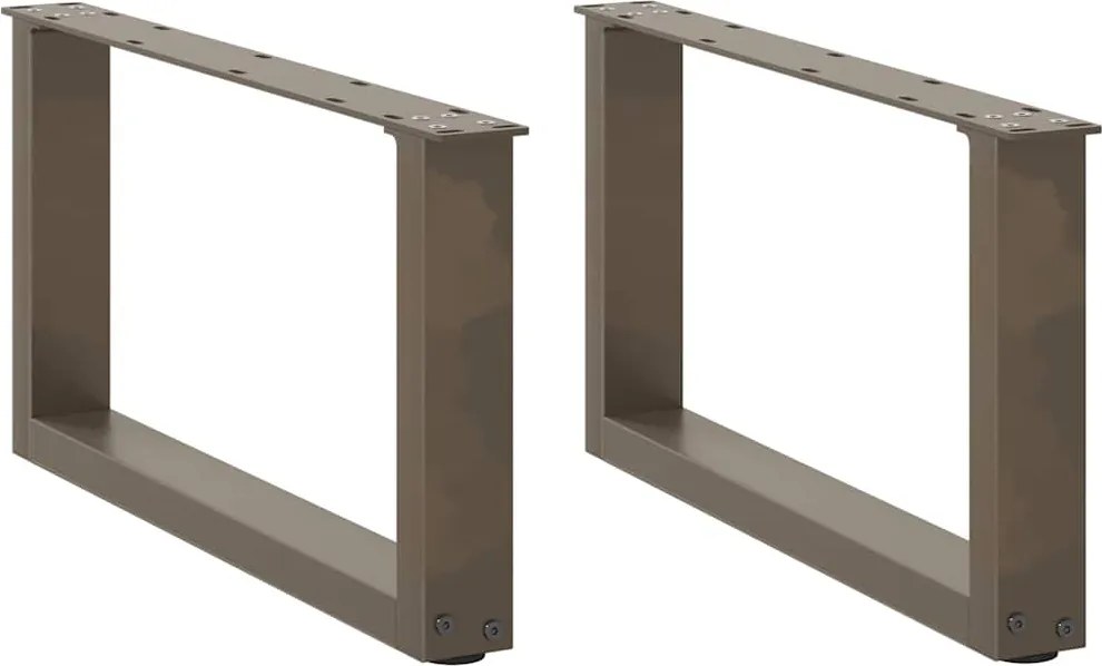 vidaXL Picioare pentru măsuță de cafea în formă de U, 2 buc., oțel natural, 70x(30-31) cm