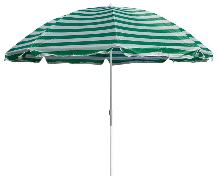 Umbrelă de plajă Happy Green dungă verde, 230 cm
