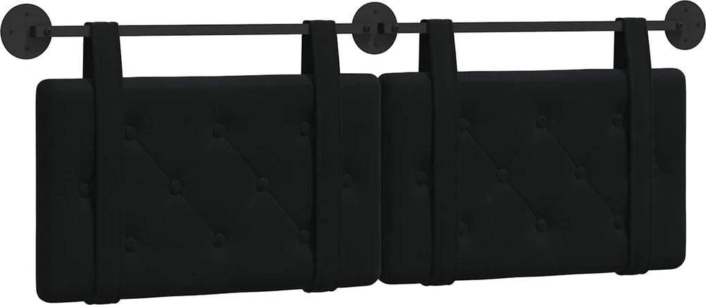 vidaXL Cap de pat suspendat Pe perete Negru 130 x 55 x 5 cm Catifea