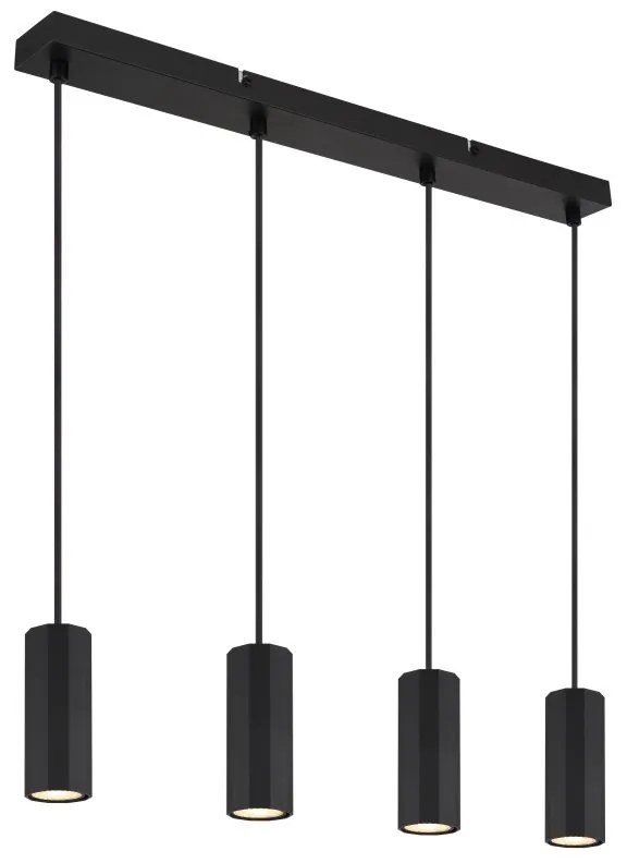 Lustra suspendata cu 4 Spoturi metal negru JAMES