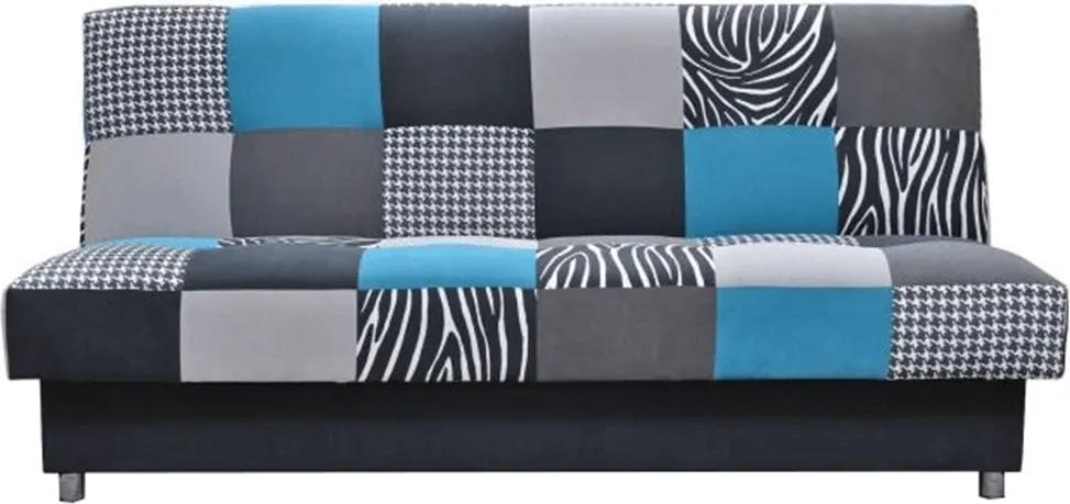 Canapea, textil turcoaz/gri/neagră, ALABAMA