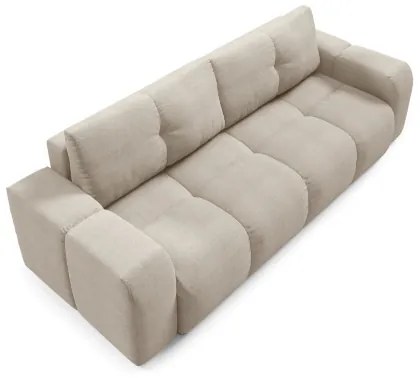 Canapea extensibilă tapițată ALMADA, 3 locuri, cu spațiu de depozitare, bej