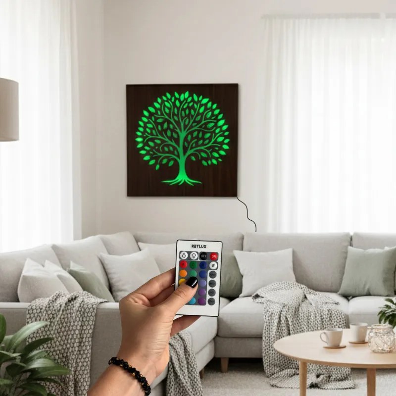 SENTOP | Tablou LED Copacul Vieții - decorațiune din lemn cu iluminare din spate - KROWE