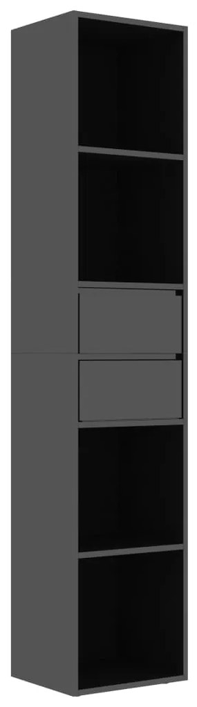 802874 vidaXL Bibliotecă, negru extralucios, 36 x 30 x 171 cm, PAL