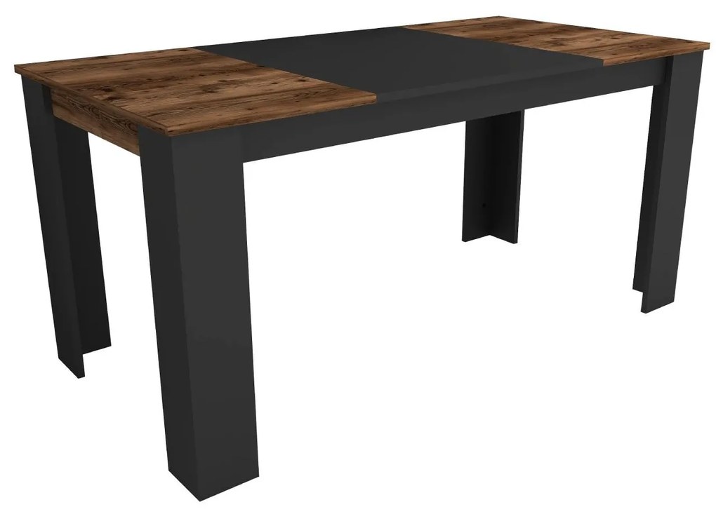 Masă sufragerie Dovete 2 (Nuc deschis + negru) (pentru 6 persoane). 1093697