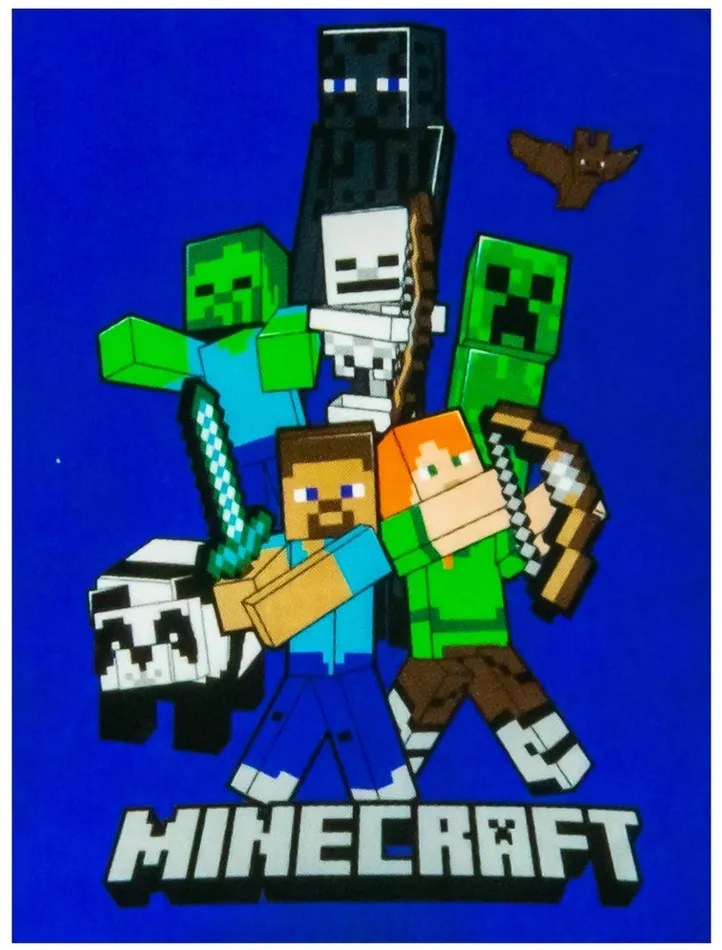 Pătură pentru copii Minecraft Time to Mine , 100 x140 cm