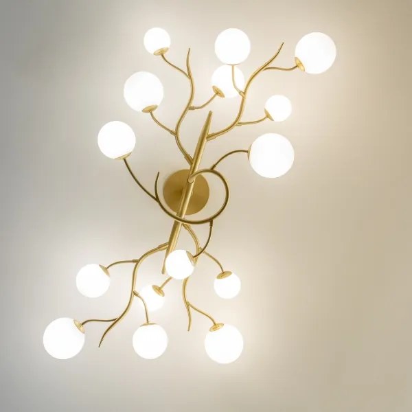 Lustră LED aplicată Brilagi MISTEL 15xG9/3W/230V auriu/alb