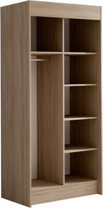 Dulap cu usi glisante 100x216 cm, Karien, ADRK Furniture (Culoare: Sonoma)