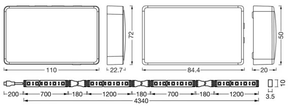 Bandă LED RGB dimabilă pentru televizor SYNCH BOX FLEX 4,5m LED/18W/230V Wi-Fi Ledvance