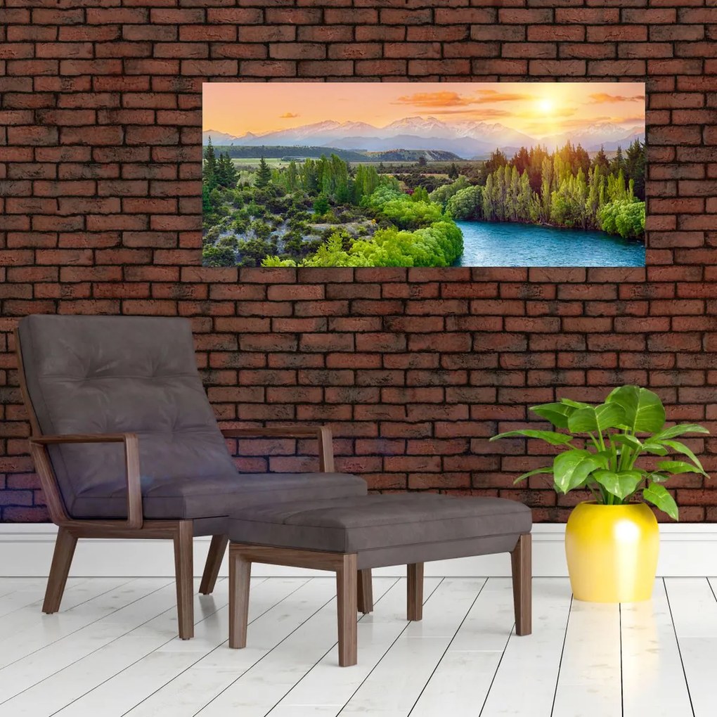 Tablou - Pădure peisaj montan (120x50 cm)