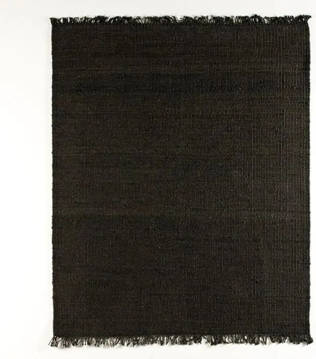 Covor elegant din iuta, realizat manual, DOON 200x250cm, negru 80901/00 TN