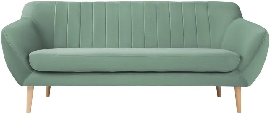 Canapea cu tapițerie din catifea Mazzini Sofas Sardaigne, 188 cm, verde mentol