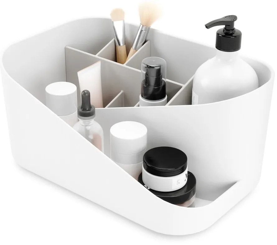 Organizator de baie alb pentru cosmetice din plastic Glam – Umbra
