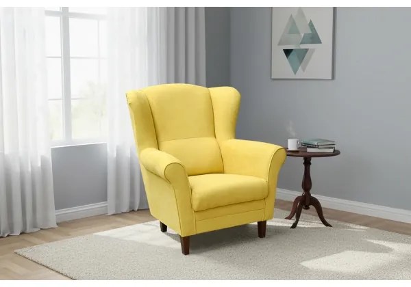 Fotoliu cu aripi GALA, galben