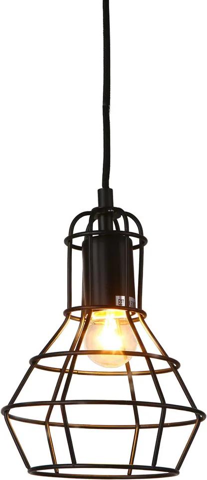 Lampa suspendata design decorativ – lampa plafon - Varsovia, 23 x 17 cm, negru (1 x E27)