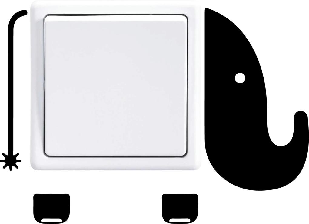 GLIX Elephant - autocolant de perete Negru 9 x 12 cm