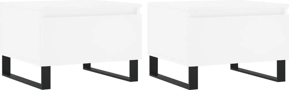 vidaXL Măsuțe de cafea, 2 buc., alb, 50x46x35 cm, lemn prelucrat