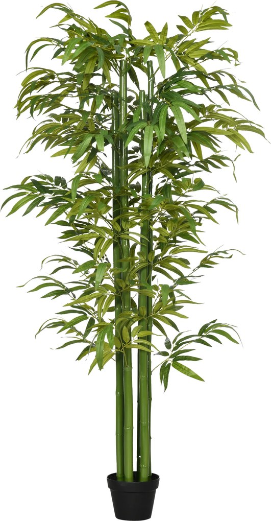 HOMCOM Plantă Artificială de Bambus, 180 cm, Realistă, cu Ghiveci Decorativ pentru Living și Dormitor, Verde | Aosom Romania