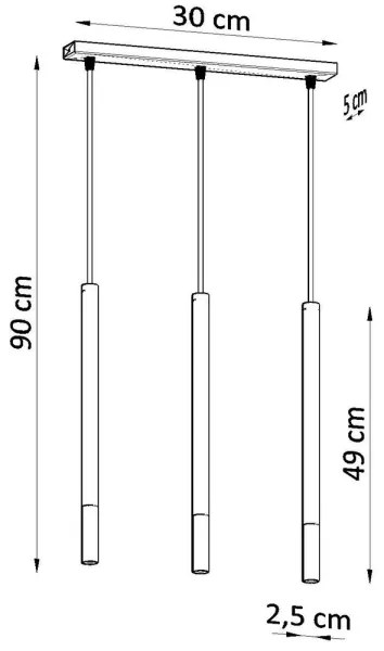 Lustră pe cablu MOSAIC 3xG9/12W/230V neagră/cromată