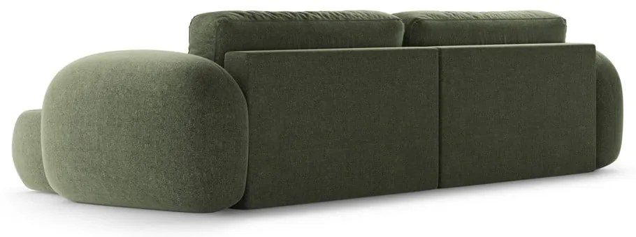 Colțar verde extensibil/cu spațiu de depozitare cu tapițerie din chenille Tonale – Cosmopolitan Design