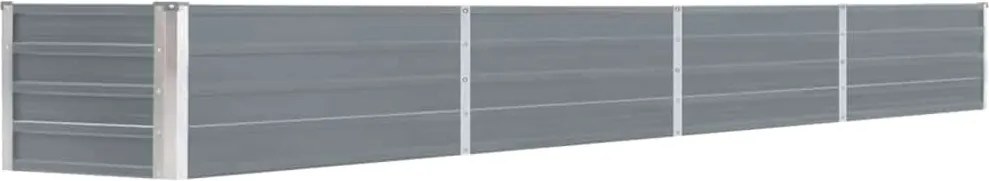 vidaXL Strat înălțat de grădină, gri, 320x40x45 cm, oțel galvanizat