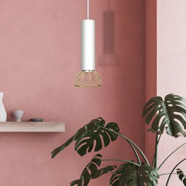 Lustră pe cablu DANTE 1xGU10/25W/230V alb/aurie