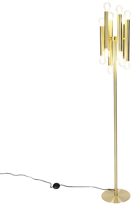 Lampă de podea vintage aurie 12 lumini -Tubi