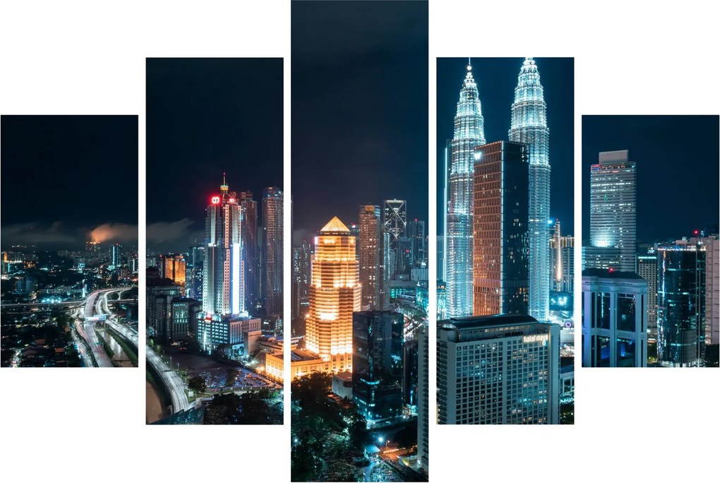 Tablou - Noaptea în Kuala Lumpur (150x105 cm)