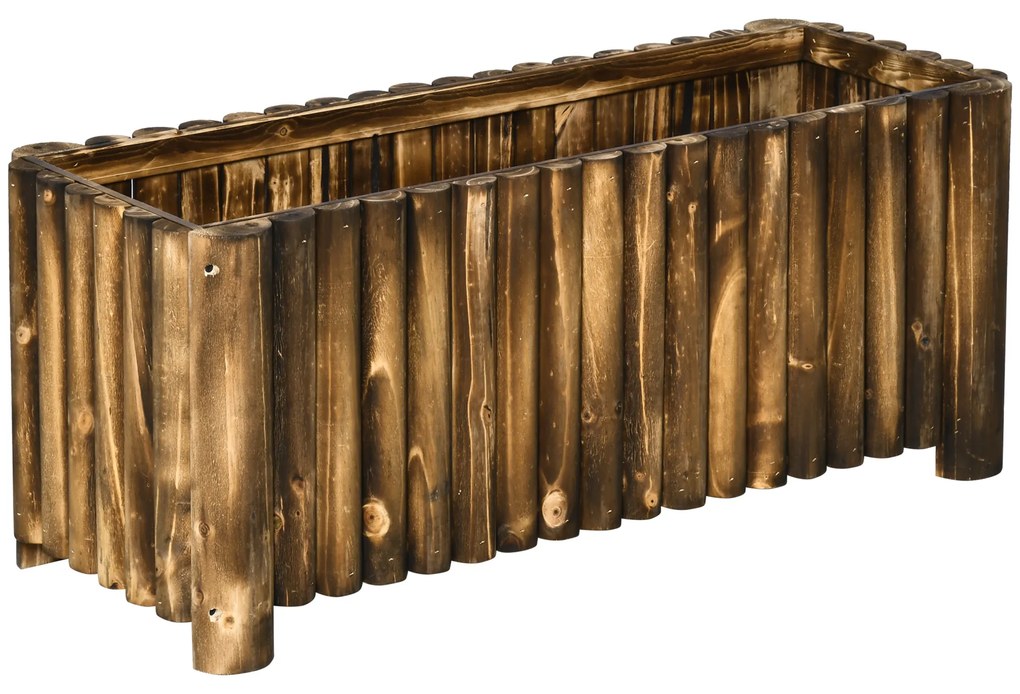 Outsunny pat înalt pentru plante, pentru ierburi aromatice, legume și flori, din lemn de brad, 100x38,5x40 cm | Aosom Romania