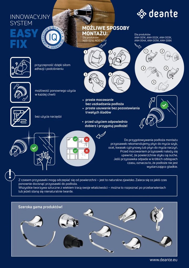 Agățătoare, dublu, cu ventuză, Easy-Fix, ANH_002K